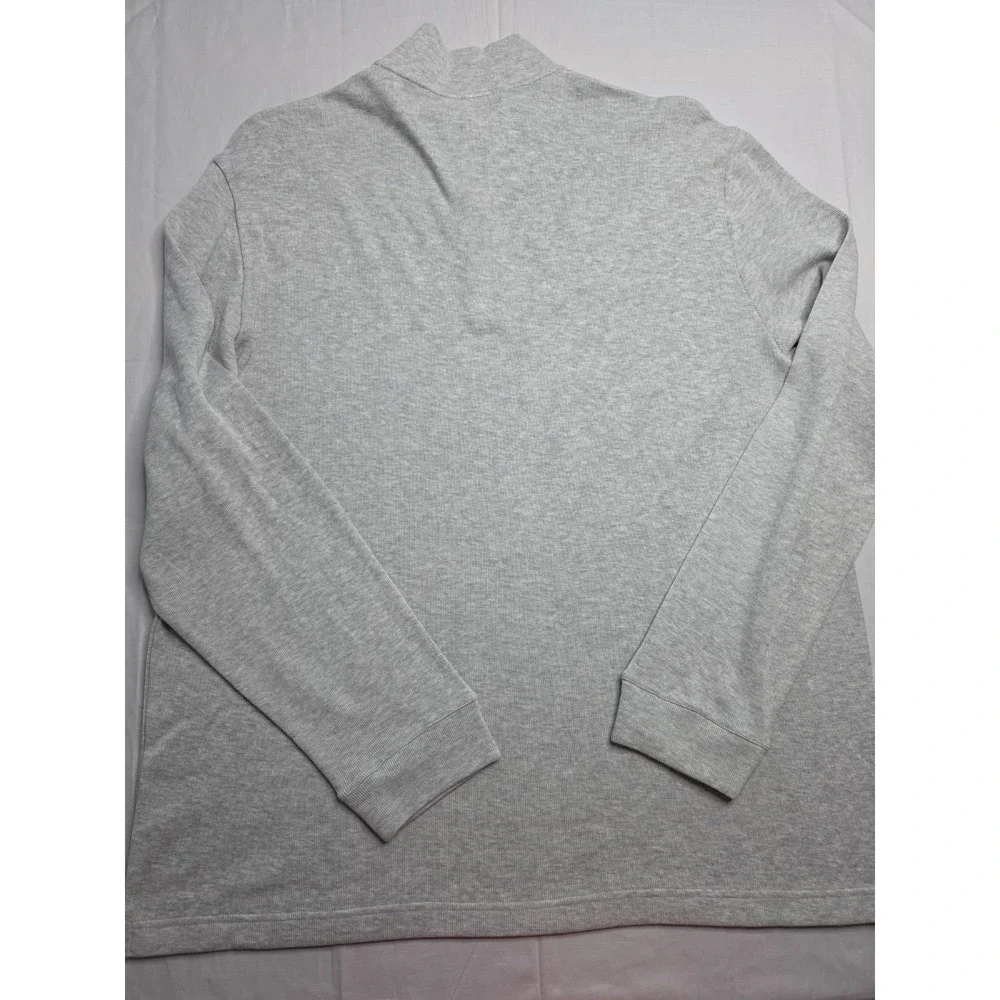Joseph Abboud Sweater Men's 2XL Tall Gray Knitted Mock Neck Quarter Zip Winter